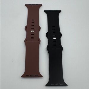 Silicone Watch Bands — Set of 2 Compatible with Apple Watch